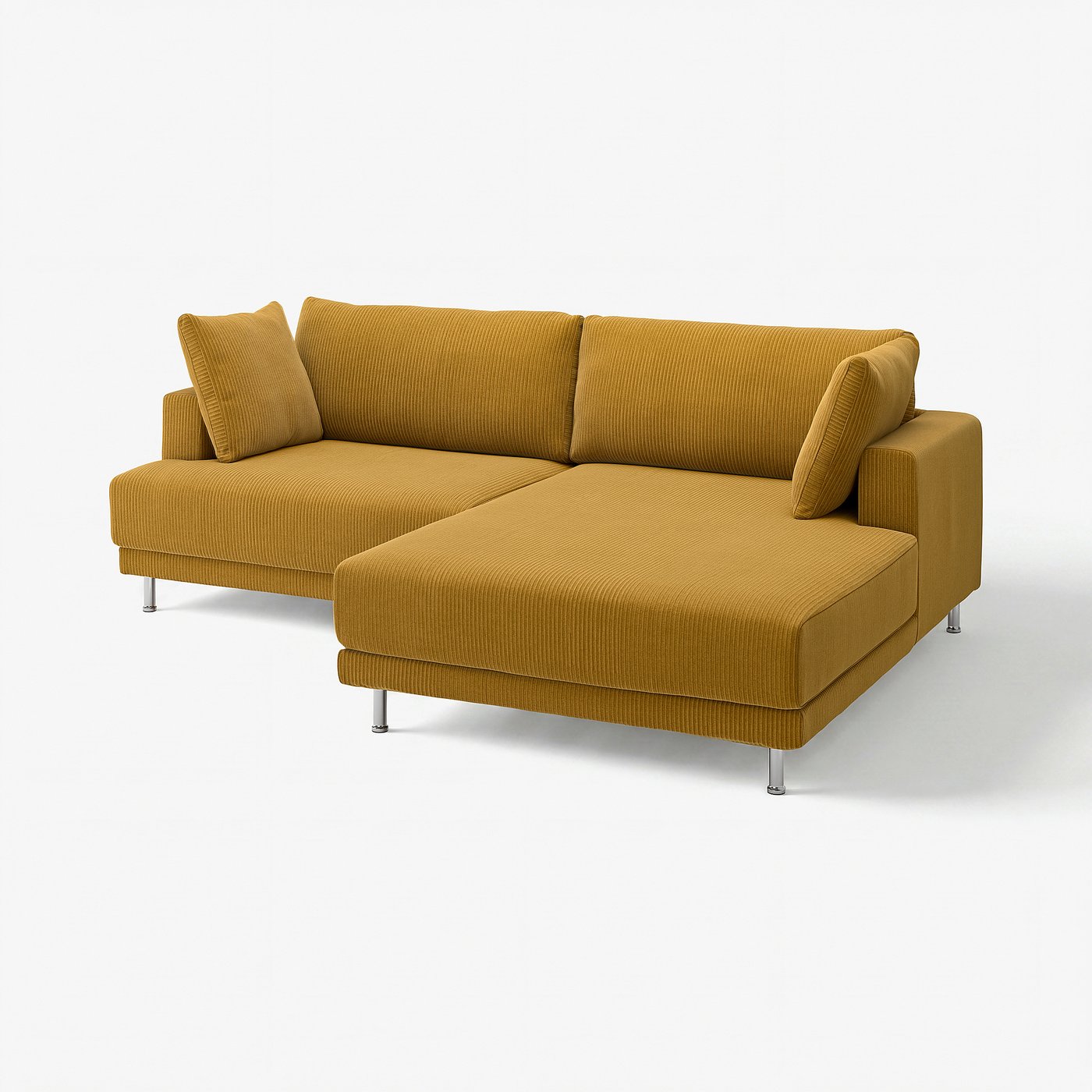 UPPÅKRA 3-seat modular sofa, with chaise longue, right/Samsala yellow-brown, 254x95x180 cm
