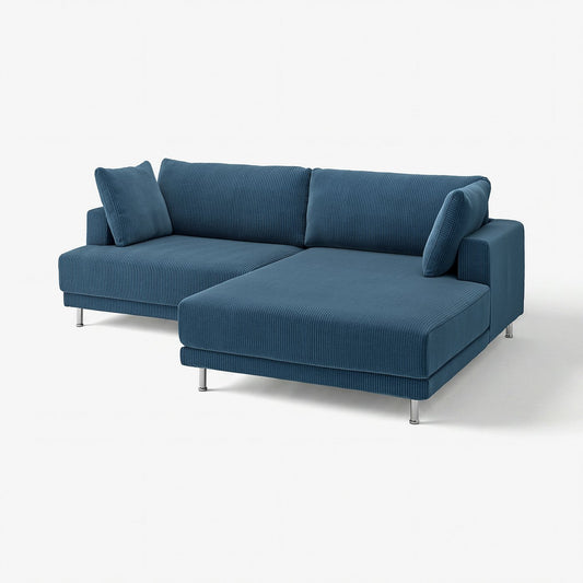 UPPÅKRA 3-seat modular sofa, with chaise longue, right/Samsala dark blue, 254x95x180 cm
