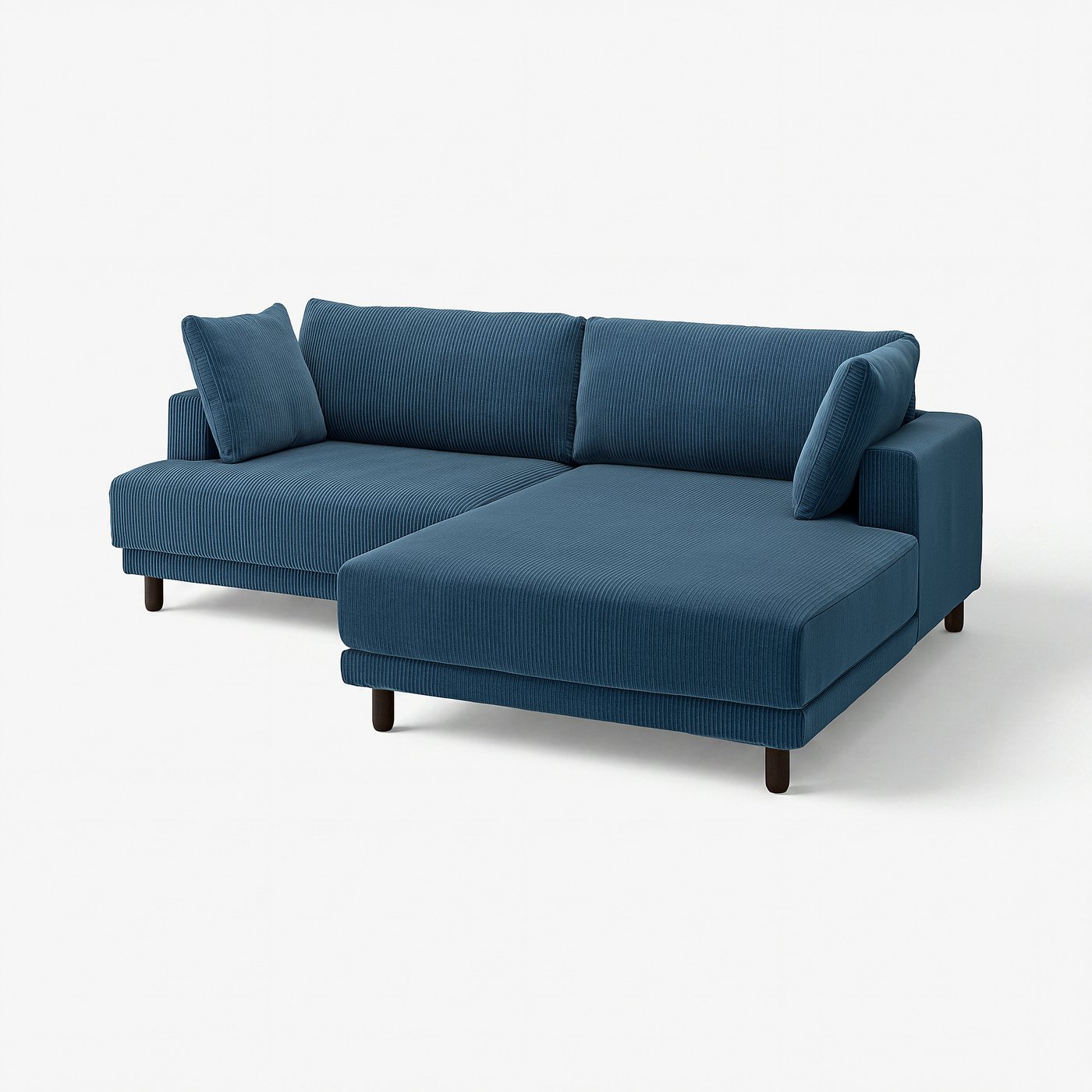 UPPÅKRA 3-seat modular sofa, with chaise longue, right/Samsala dark blue, 254x95x180 cm