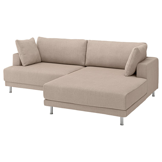 UPPÅKRA 3-seat modular sofa, with chaise longue, right/Samsala grey-beige, 254x95x180 cm