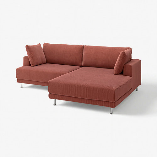 UPPÅKRA 3-seat modular sofa, with chaise longue, right/Samsala brown-red, 254x95x180 cm