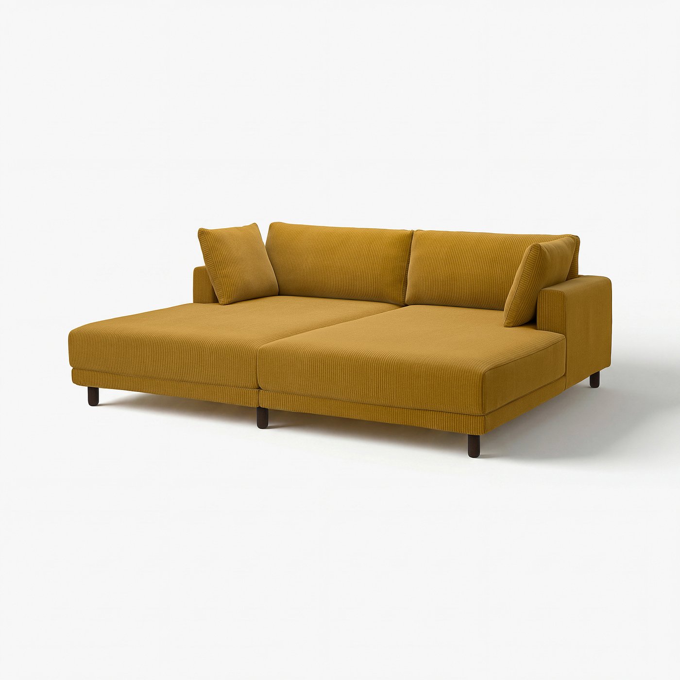 UPPÅKRA 3-seat modular sofa, with chaise longues/Samsala yellow-brown, 254x95x180 cm