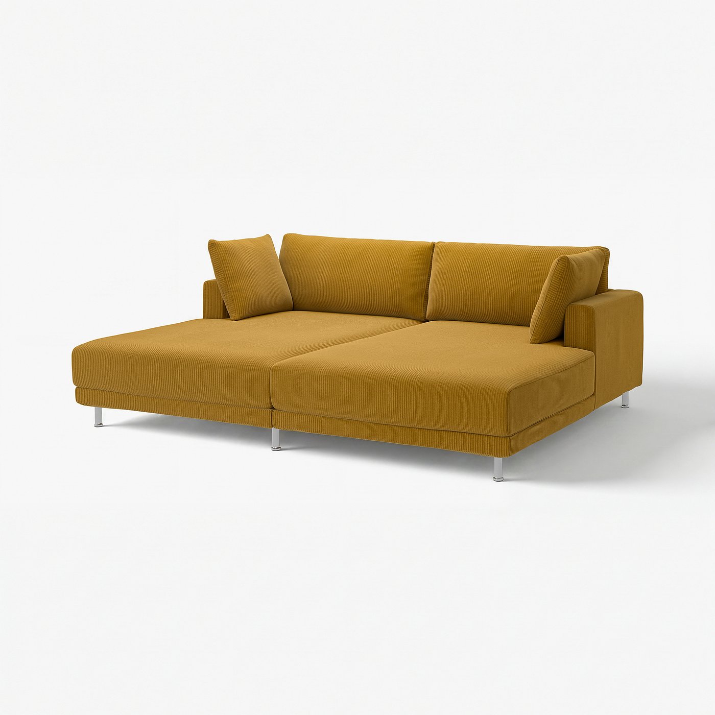 UPPÅKRA 3-seat modular sofa, with chaise longues/Samsala yellow-brown, 254x95x180 cm