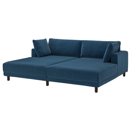 UPPÅKRA 3-seat modular sofa, with chaise longues/Samsala dark blue, 254x95x180 cm
