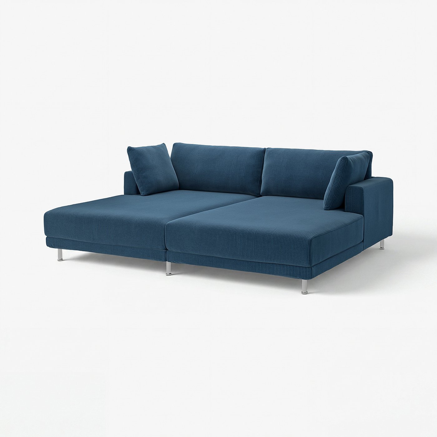 UPPÅKRA 3-seat modular sofa, with chaise longues/Samsala dark blue, 254x95x180 cm