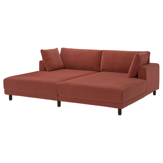 UPPÅKRA 3-seat modular sofa, with chaise longues/Samsala brown-red, 254x95x180 cm