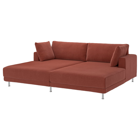 UPPÅKRA 3-seat modular sofa, with chaise longues/Samsala brown-red, 254x95x180 cm