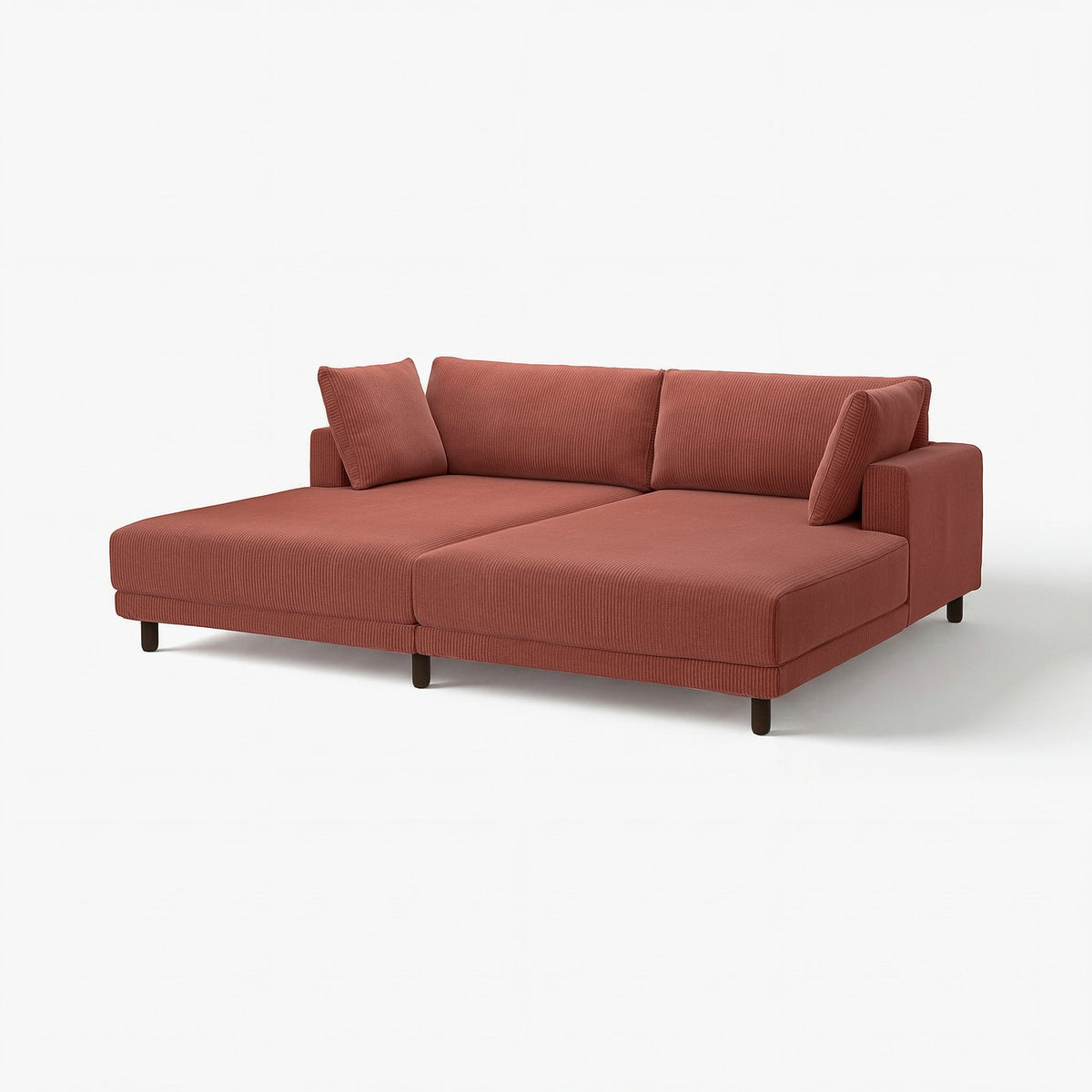 UPPÅKRA 3-seat modular sofa, with chaise longues/Samsala brown-red, 254x95x180 cm