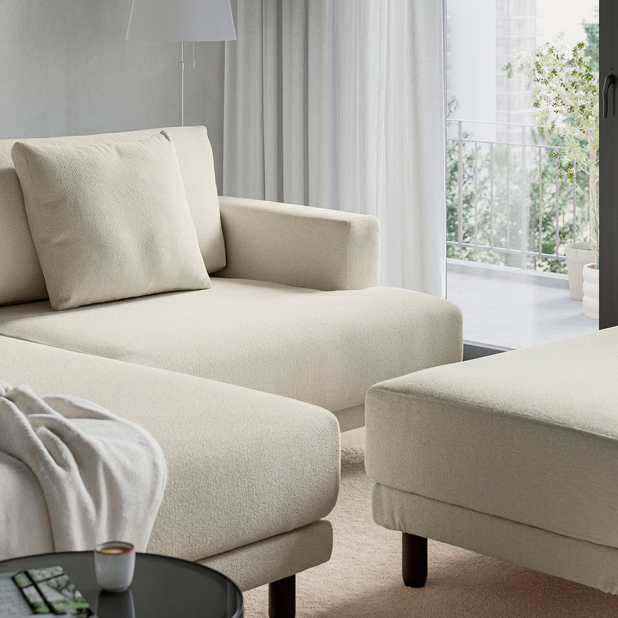 UPPÅKRA 3-seat modular sofa, with chaise longue, left/Axvall off-white, 254x95x180 cm