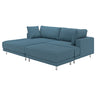 UPPÅKRA 3-seat modular sofa, with chaise longue, left with footstool/Axvall dark grey-blue, 254x95x180 cm