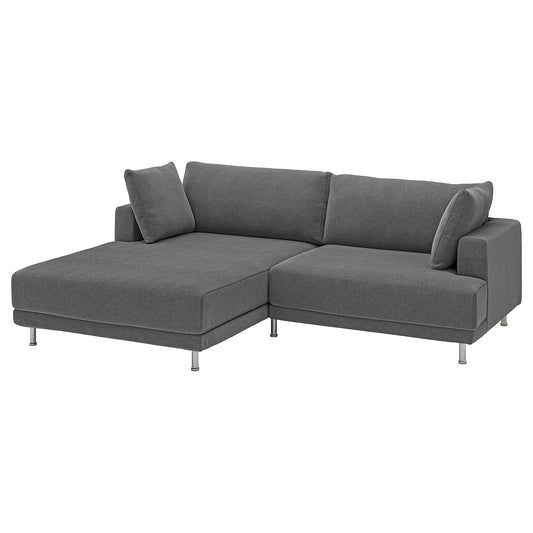 UPPÅKRA 3-seat modular sofa, with chaise longue, left/Johanneshov dark grey, 254x95x180 cm