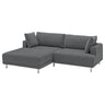 UPPÅKRA 3-seat modular sofa, with chaise longue, left/Johanneshov dark grey, 254x95x180 cm