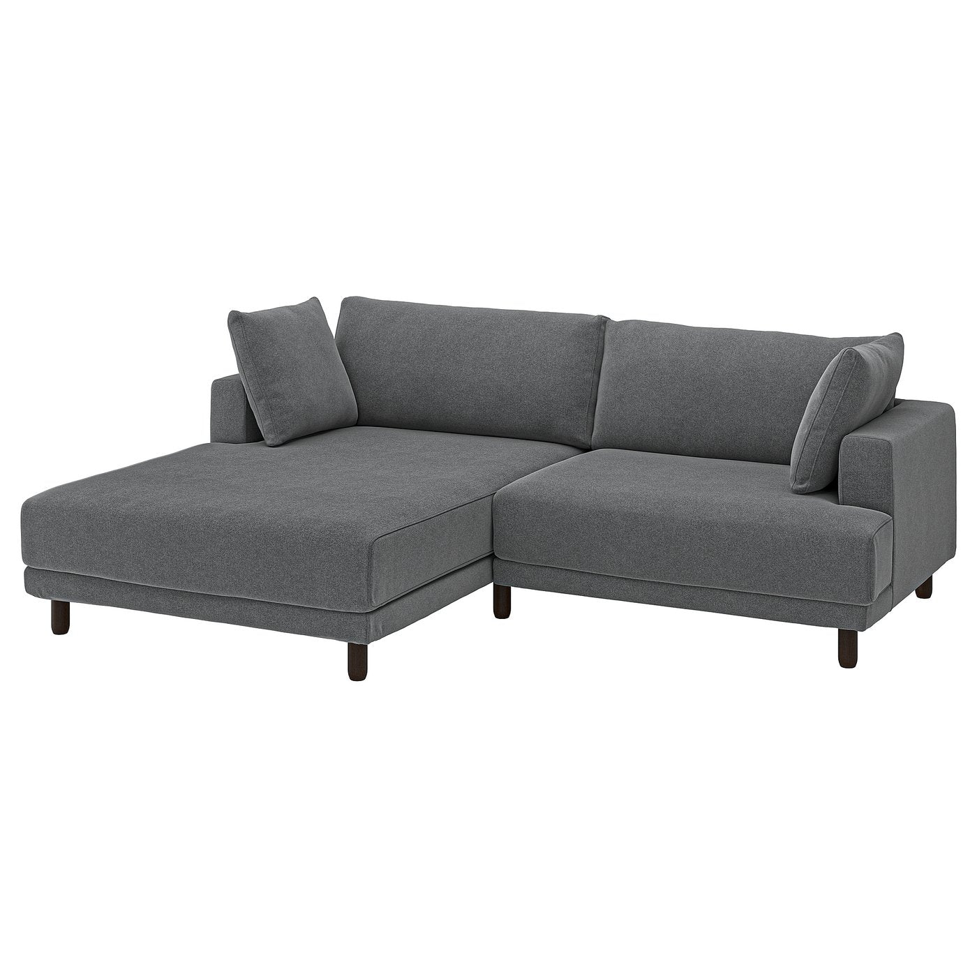 UPPÅKRA 3-seat modular sofa, with chaise longue, left/Johanneshov dark grey, 254x95x180 cm