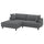 UPPÅKRA 3-seat modular sofa, with chaise longue, left/Johanneshov dark grey, 254x95x180 cm