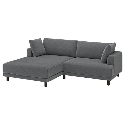 UPPÅKRA 3-seat modular sofa, with chaise longue, left/Johanneshov dark grey, 254x95x180 cm