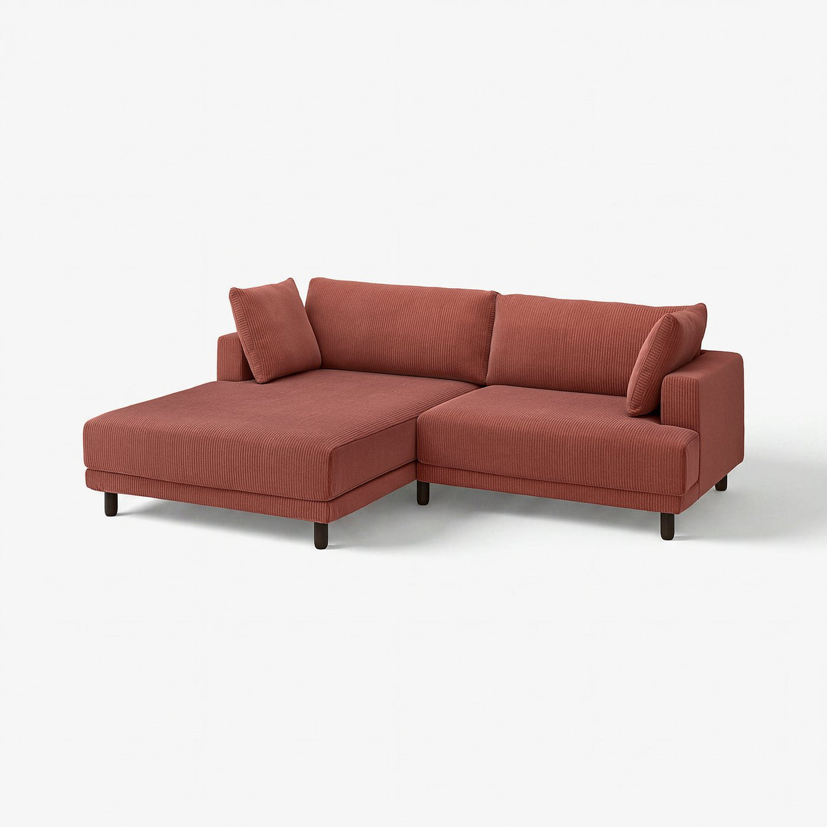 UPPÅKRA 3-seat modular sofa, with chaise longue, left/Samsala brown-red, 254x95x180 cm