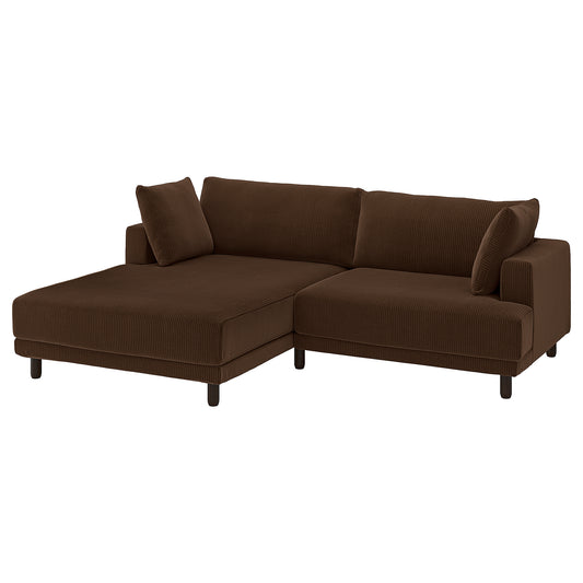UPPÅKRA 3-seat modular sofa, with chaise longue, left/Samsala dark brown, 254x95x180 cm