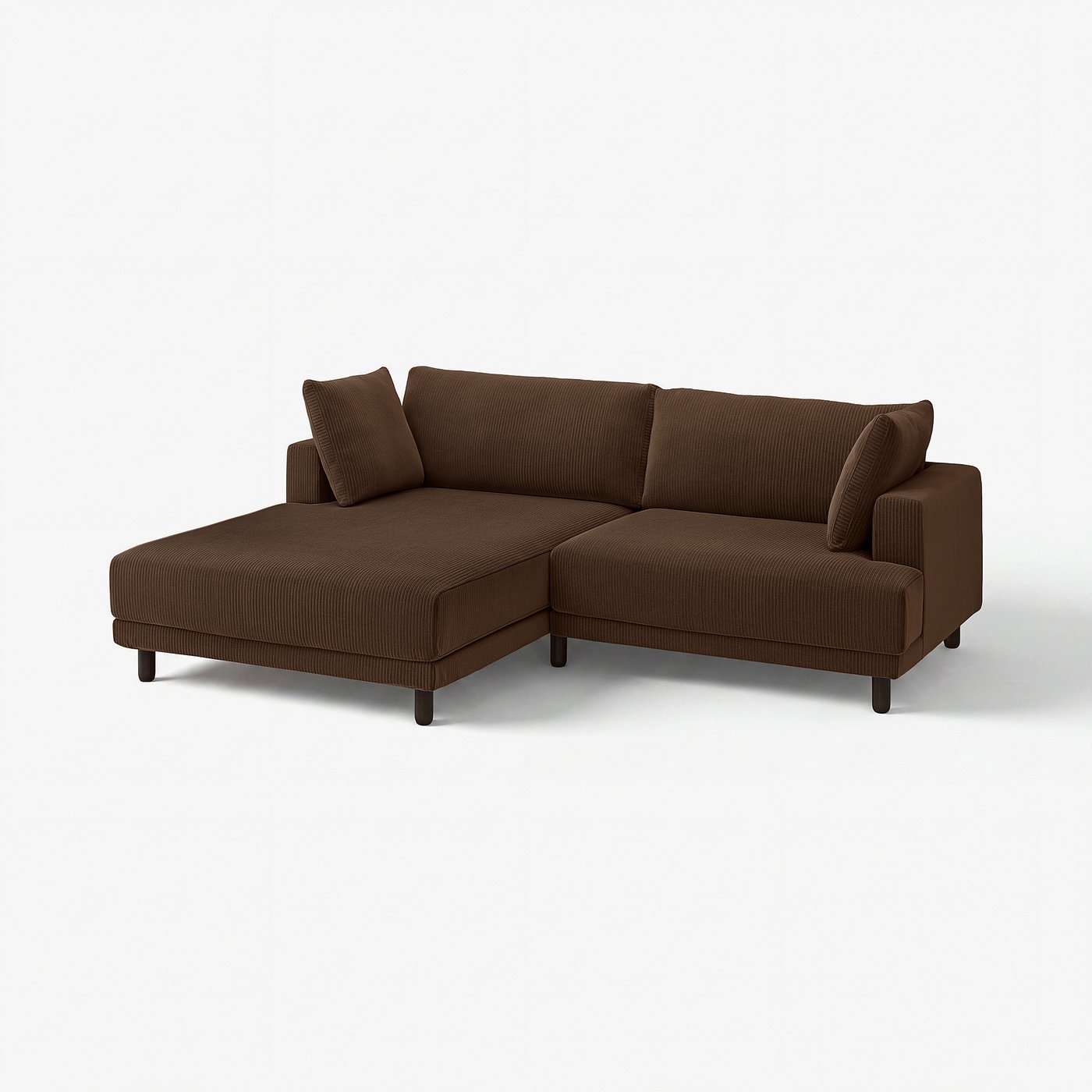 UPPÅKRA 3-seat modular sofa, with chaise longue, left/Samsala dark brown, 254x95x180 cm