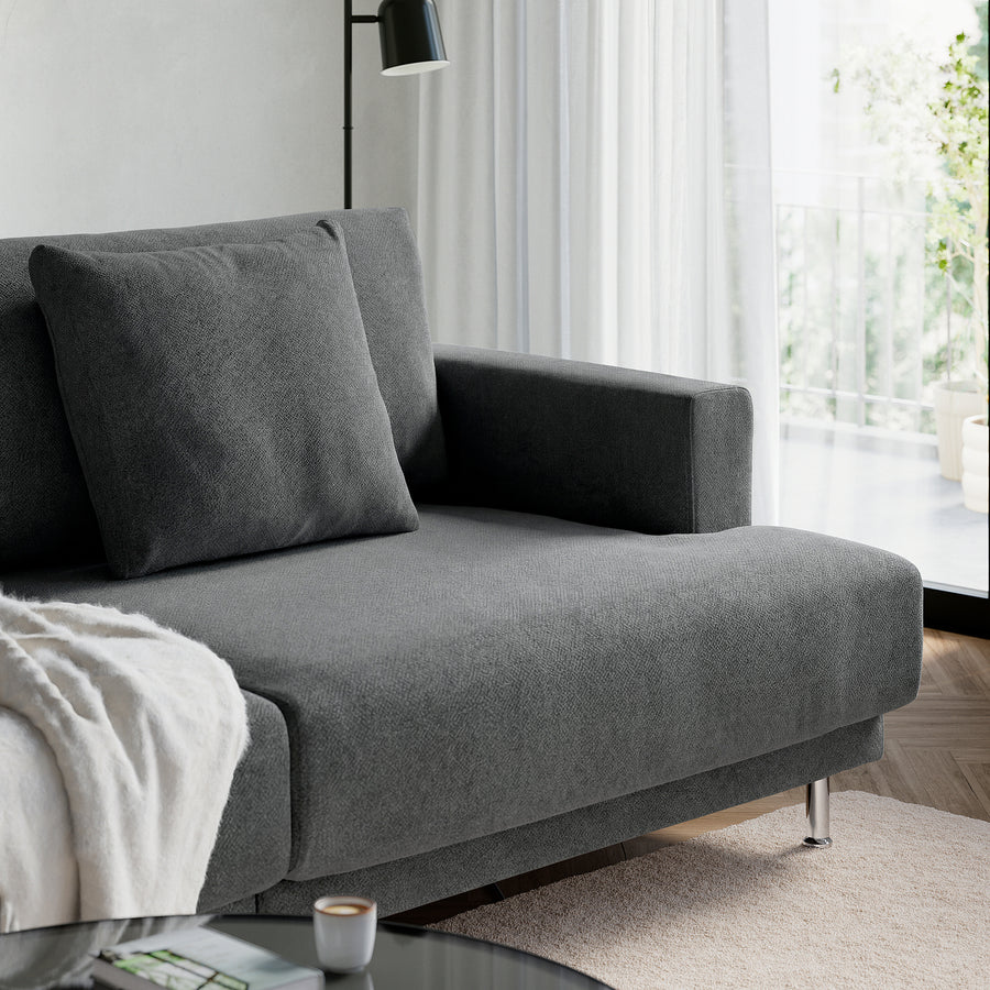 UPPÅKRA 3-seat modular sofa, Johanneshov dark grey, 254x95x107 cm