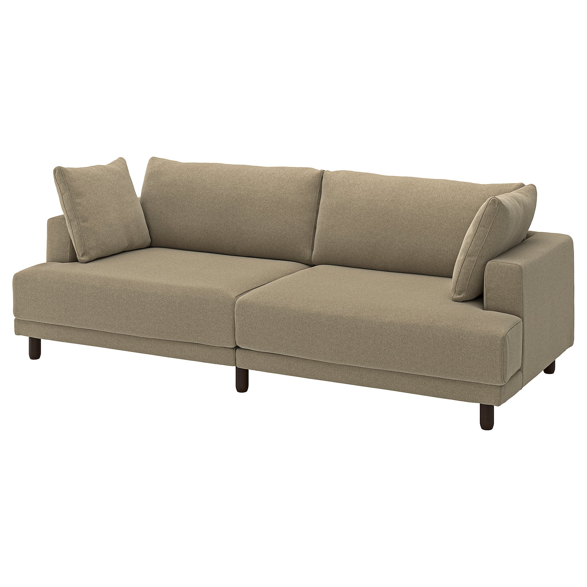 UPPÅKRA 3-seat modular sofa, Johanneshov brown-beige, 254x95x107 cm