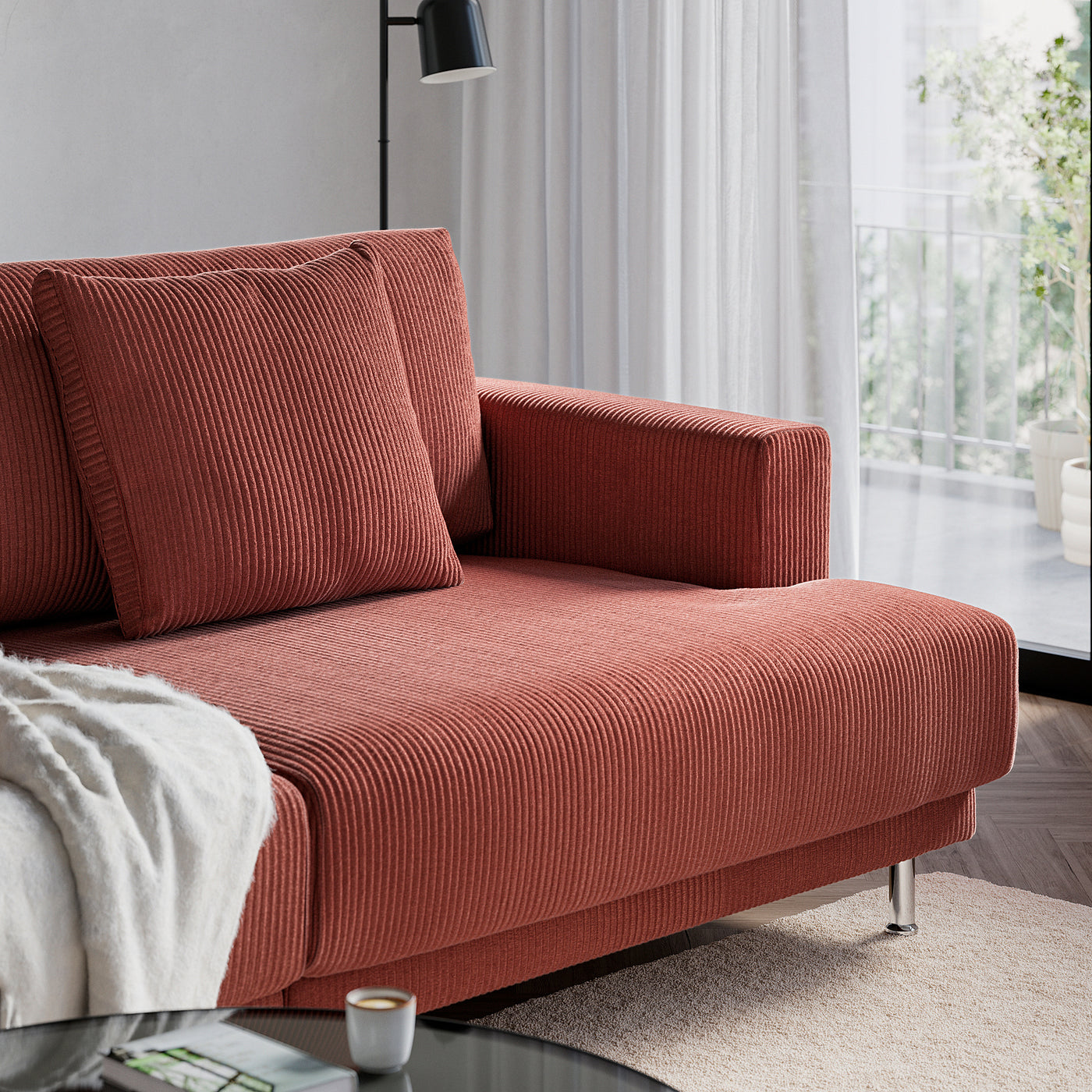 UPPÅKRA 3-seat modular sofa, Samsala brown-red, 254x95x107 cm