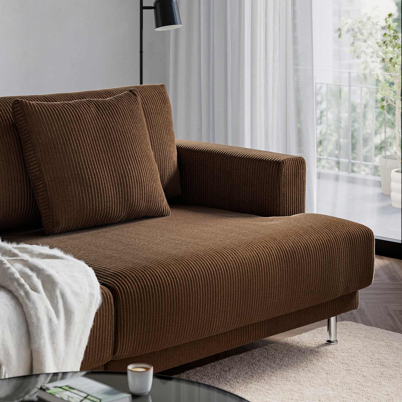 UPPÅKRA 3-seat modular sofa, Samsala dark brown, 254x95x107 cm