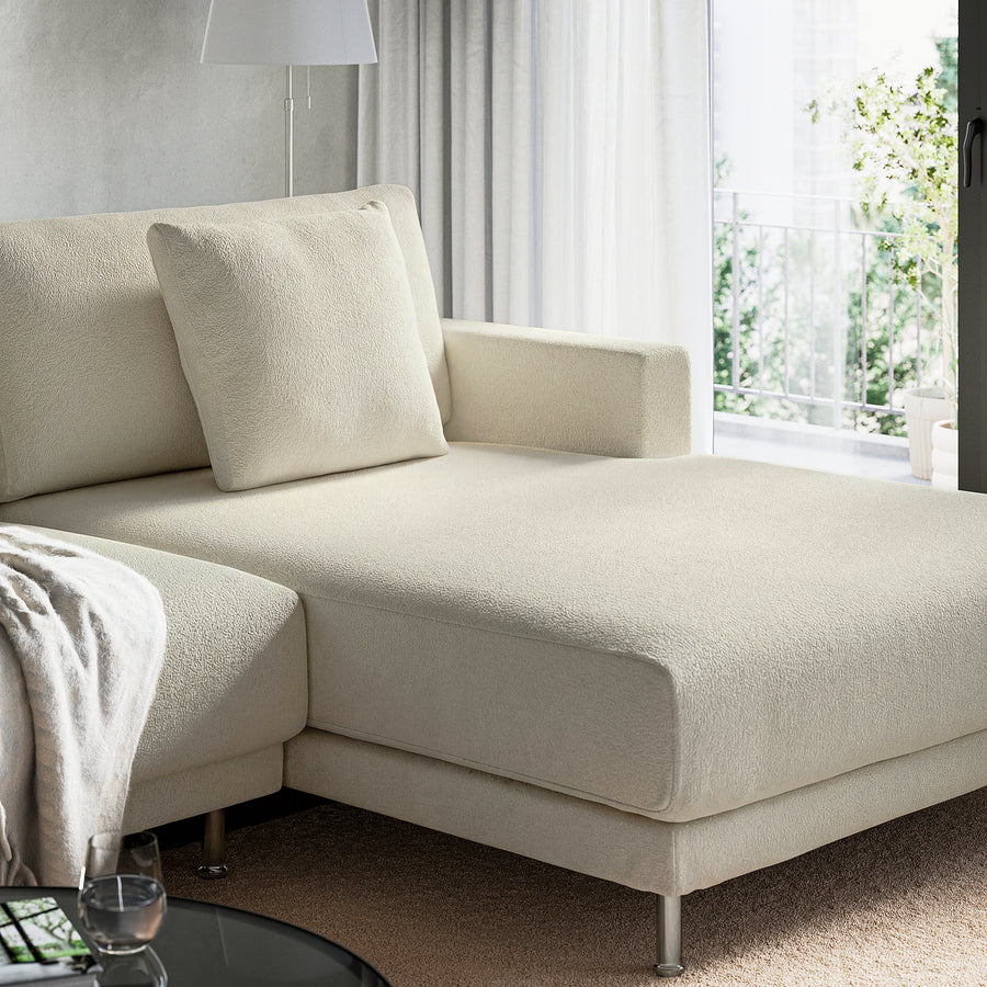 UPPÅKRA u-shaped sofa, 4,5-seat, with chaise longue, right/Axvall off-white, 342 cm