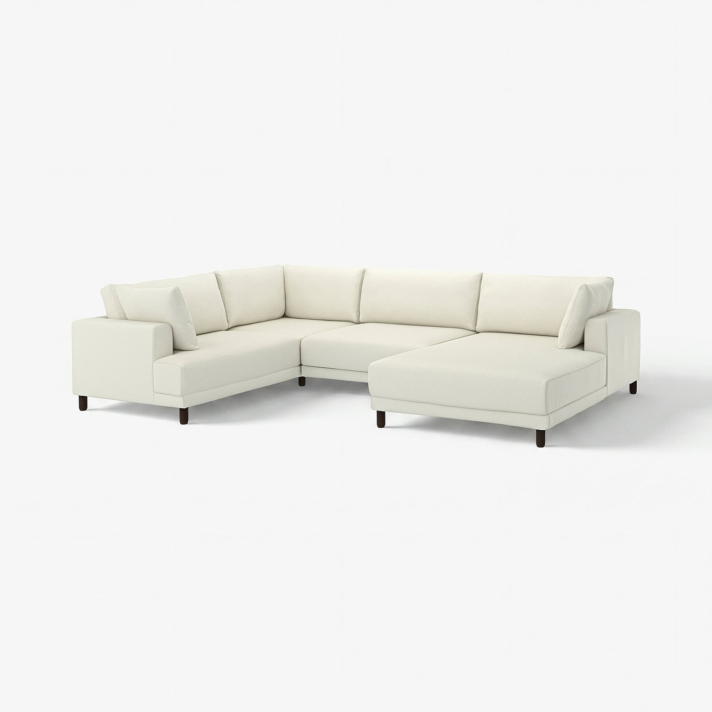 UPPÅKRA u-shaped sofa, 4,5-seat, with chaise longue, right/Axvall off-white, 342 cm