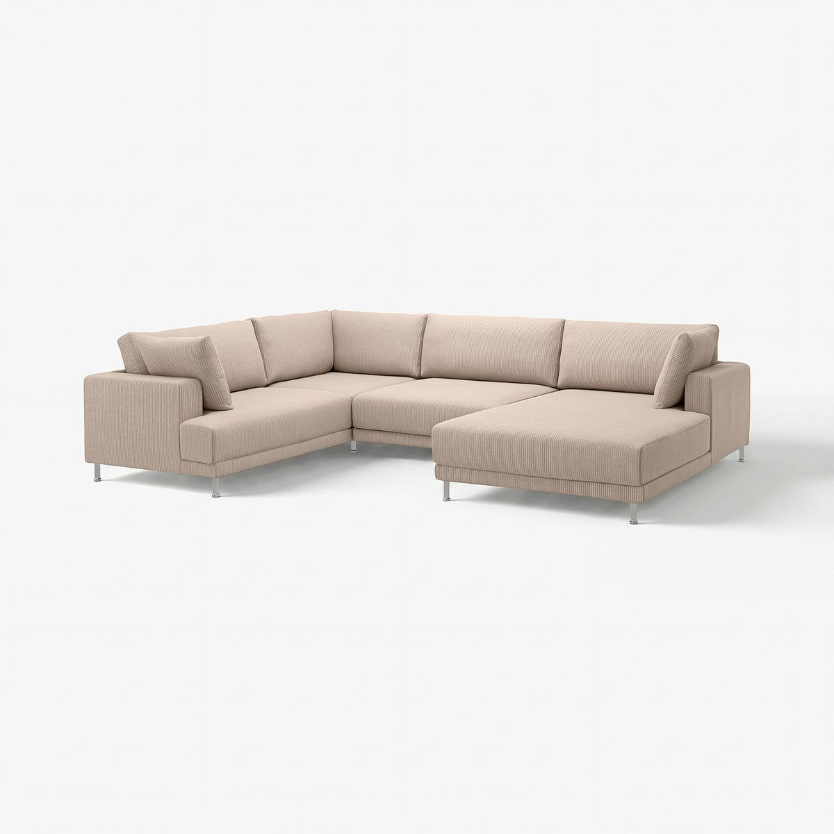 UPPÅKRA u-shaped sofa, 4,5-seat, with chaise longue, right/Samsala grey-beige, 342 cm