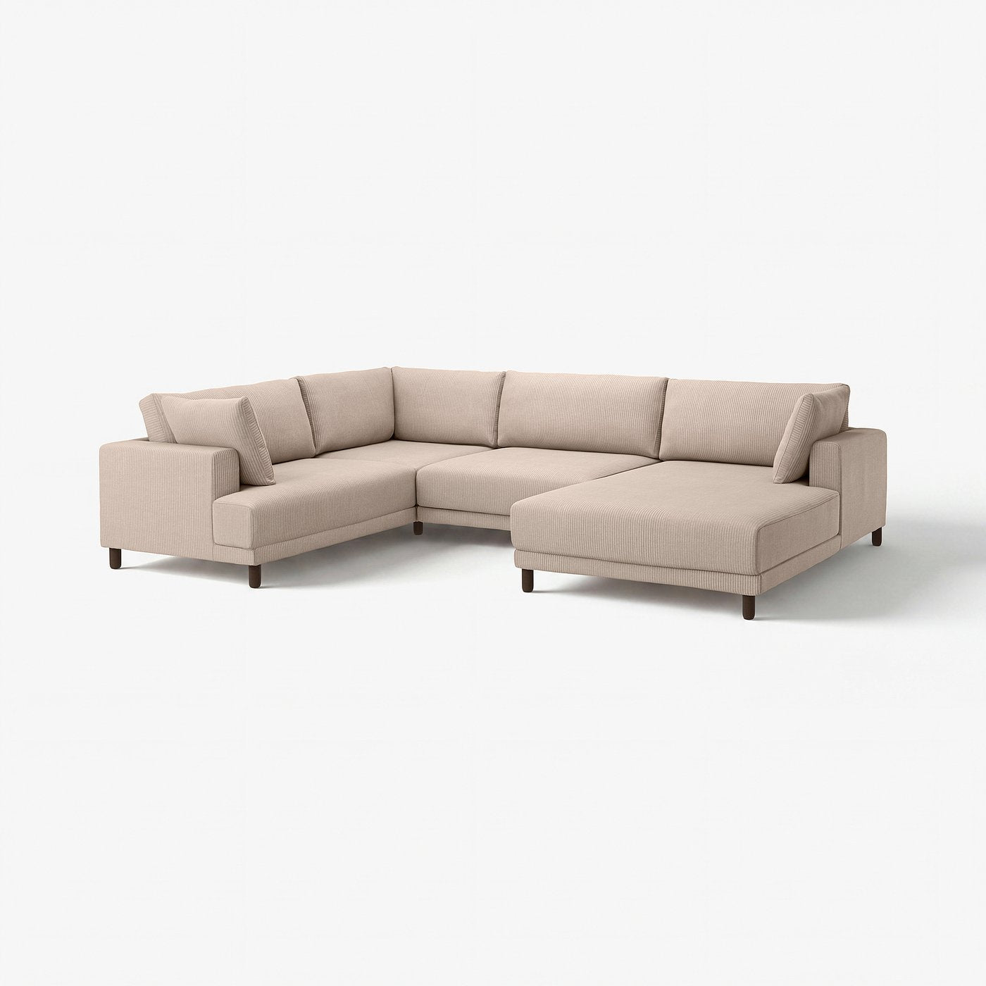 UPPÅKRA u-shaped sofa, 4,5-seat, with chaise longue, right/Samsala grey-beige, 342 cm