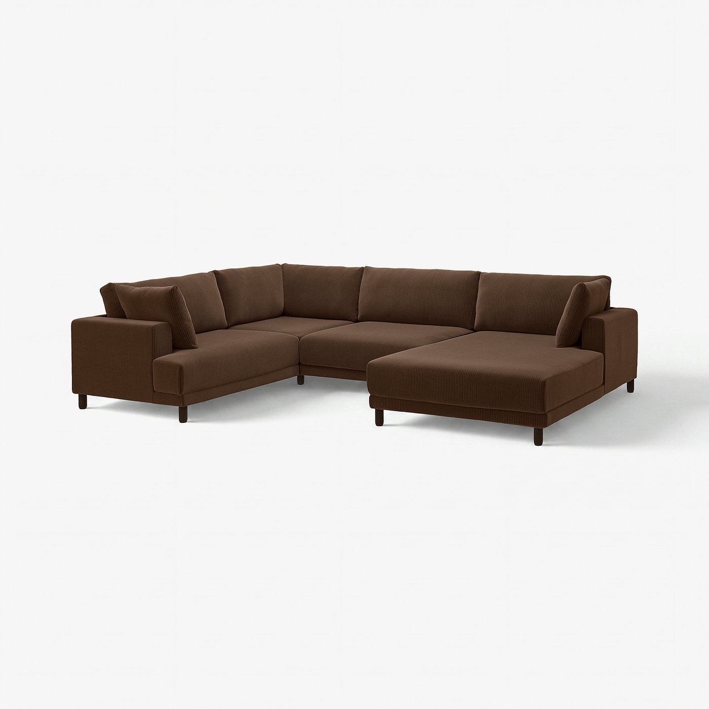 UPPÅKRA u-shaped sofa, 4,5-seat, with chaise longue, right/Samsala dark brown, 342 cm