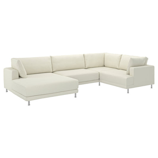 UPPÅKRA u-shaped sofa, 4,5-seat, with chaise longue, left/Axvall off-white, 342 cm