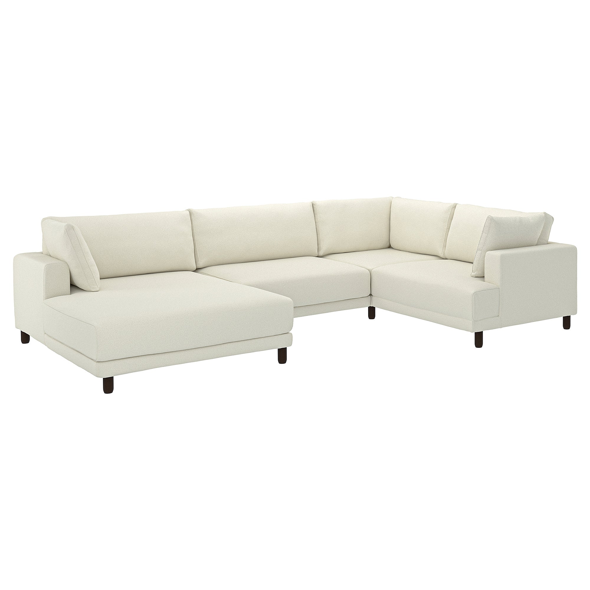 UPPÅKRA u-shaped sofa, 4,5-seat, with chaise longue, left/Axvall off-white, 342 cm