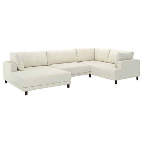 UPPÅKRA u-shaped sofa, 4,5-seat, with chaise longue, left/Axvall off-white, 342x14x180 cm