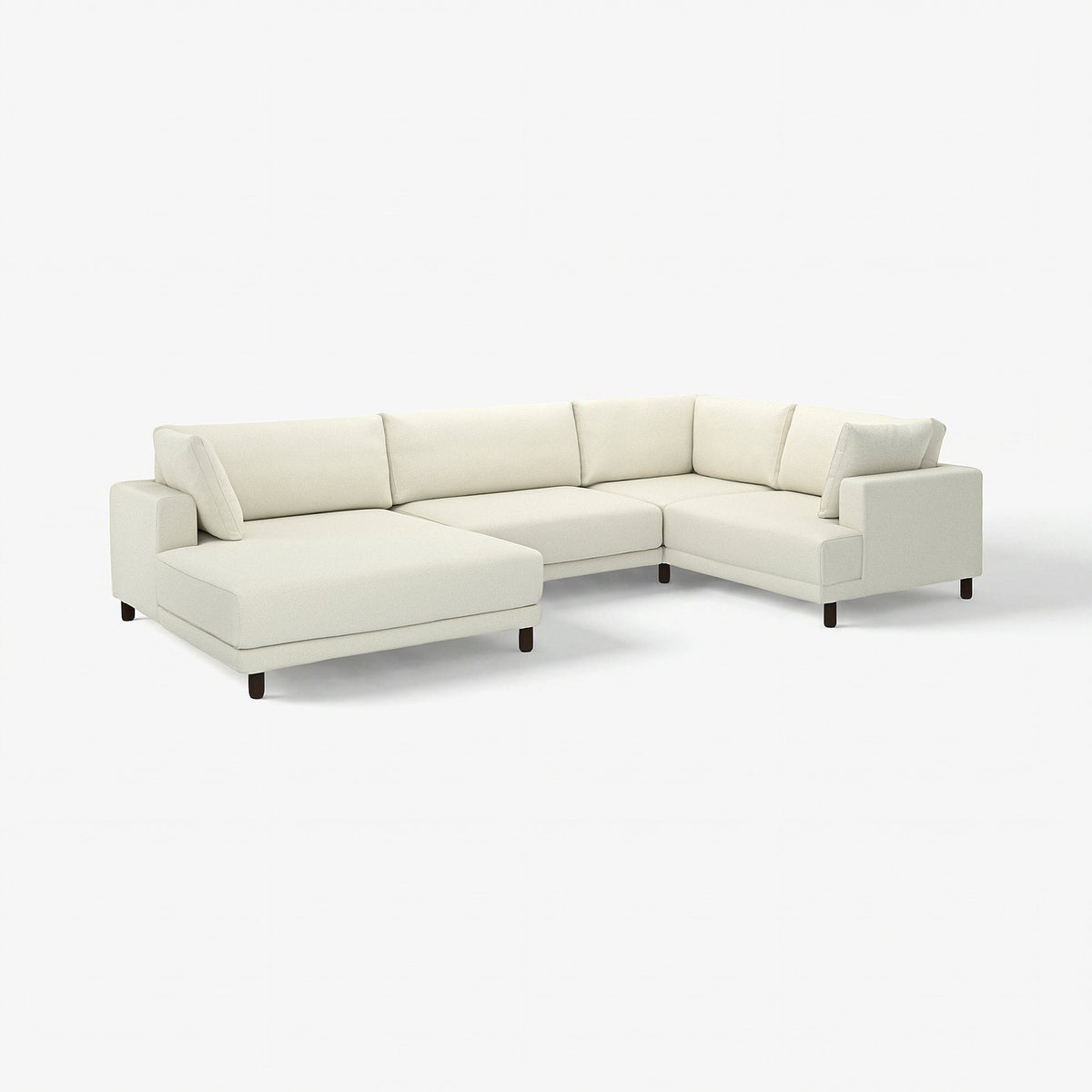 UPPÅKRA u-shaped sofa, 4,5-seat, with chaise longue, left/Axvall off-white, 342 cm