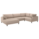 UPPÅKRA u-shaped sofa, 4,5-seat, with chaise longue, left/Samsala grey-beige, 342 cm