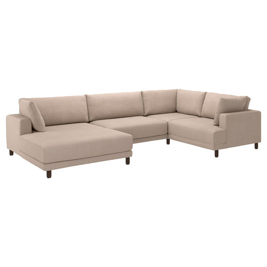 UPPÅKRA u-shaped sofa, 4,5-seat, with chaise longue, left/Samsala grey-beige, 342 cm