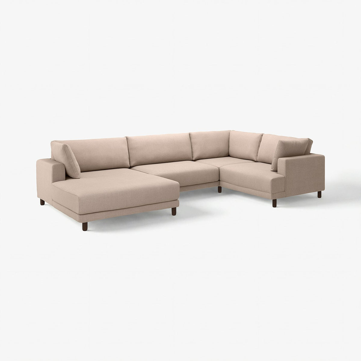 UPPÅKRA u-shaped sofa, 4,5-seat, with chaise longue, left/Samsala grey-beige, 342 cm