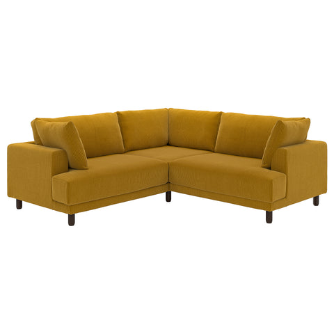 UPPÅKRA modular corner sofa, 3-seat, Samsala yellow-brown, 232x95x107 cm