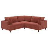 UPPÅKRA modular corner sofa, 3-seat, Samsala brown-red, 232x95x107 cm