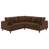 UPPÅKRA modular corner sofa, 3-seat, Samsala dark brown, 232x95x107 cm