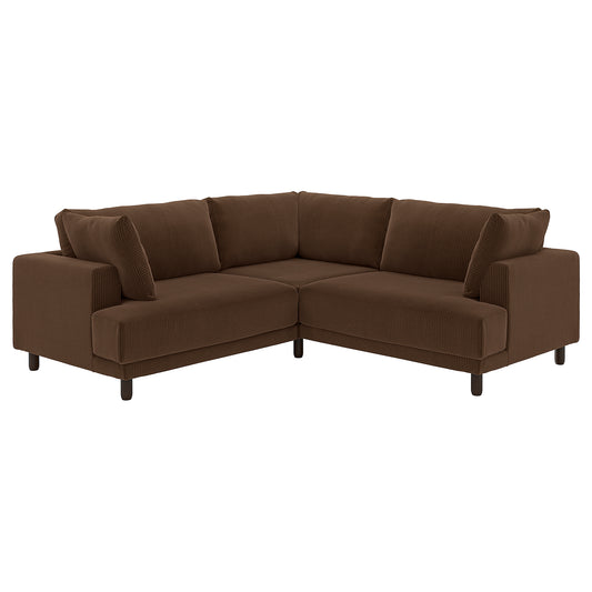 UPPÅKRA modular corner sofa, 3-seat, Samsala dark brown, 232x95x107 cm