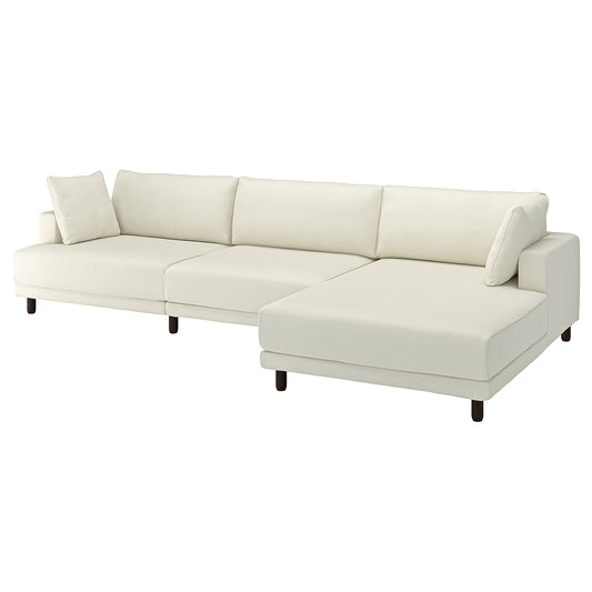 UPPÅKRA 4,5-seat modular sofa, with chaise longue, right/Axvall off-white, 364x95x180 cm
