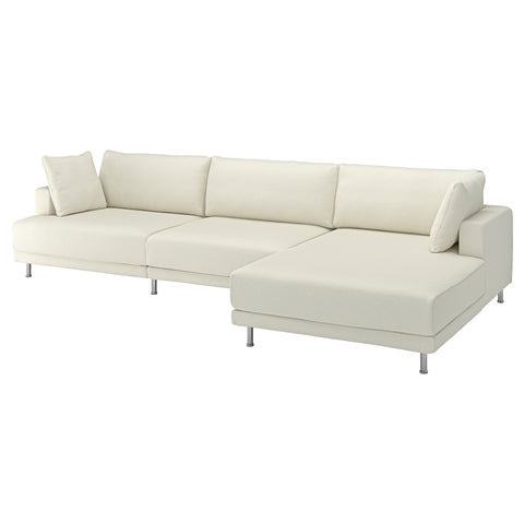 UPPÅKRA 4,5-seat modular sofa, with chaise longue, right/Axvall off-white, 364x95x180 cm