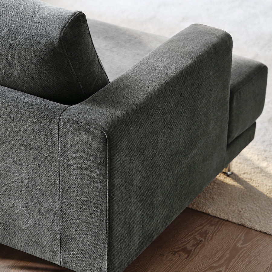 UPPÅKRA 4,5-seat modular sofa, with chaise longue, right/Johanneshov dark grey, 364x95x180 cm