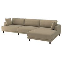 UPPÅKRA 4,5-seat modular sofa, with chaise longue, right/Johanneshov brown-beige, 364x95x180 cm
