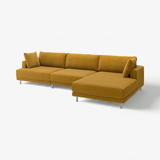 UPPÅKRA 4,5-seat modular sofa, with chaise longue, right/Samsala yellow-brown, 364x95x180 cm