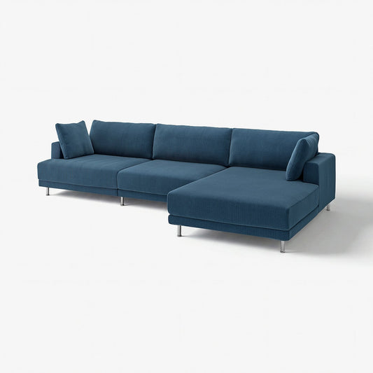UPPÅKRA 4,5-seat modular sofa, with chaise longue, right/Samsala dark blue, 364x95x180 cm