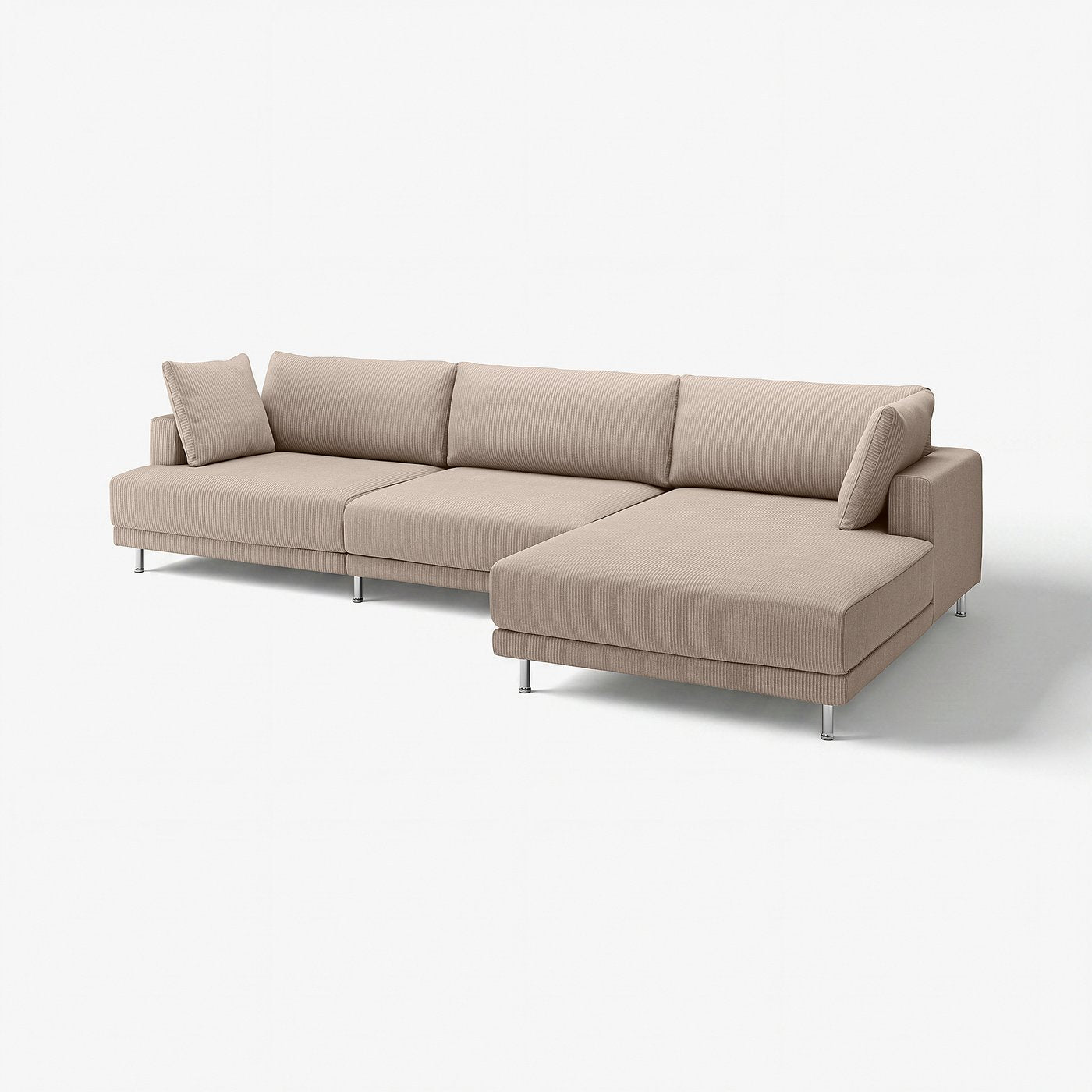 UPPÅKRA 4,5-seat modular sofa, with chaise longue, right/Samsala grey-beige, 364x95x180 cm