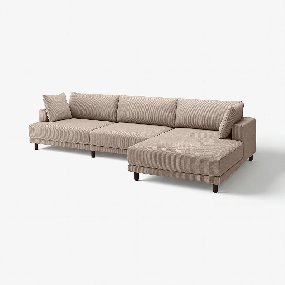 UPPÅKRA 4,5-seat modular sofa, with chaise longue, right/Samsala grey-beige, 364x95x180 cm